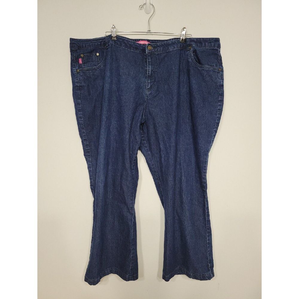 Woman Within Women's Pants Size‎ 28W 2X Dark Denim Cropped